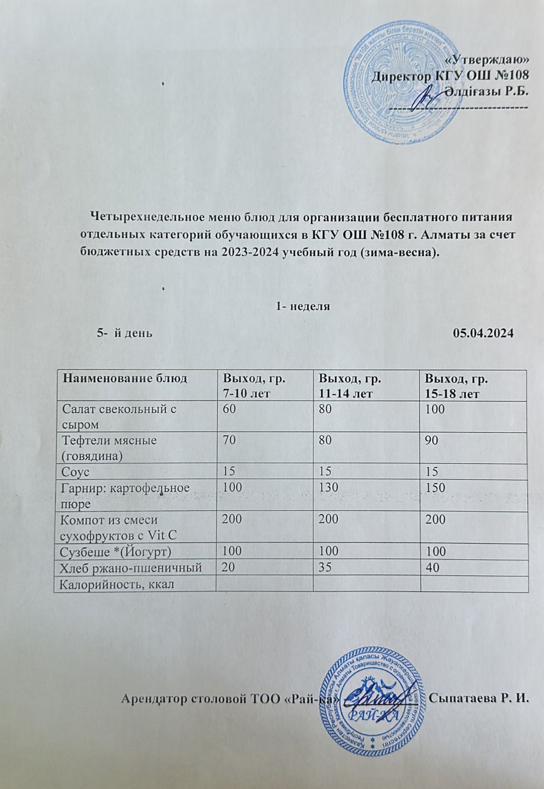 Ас мәзірі