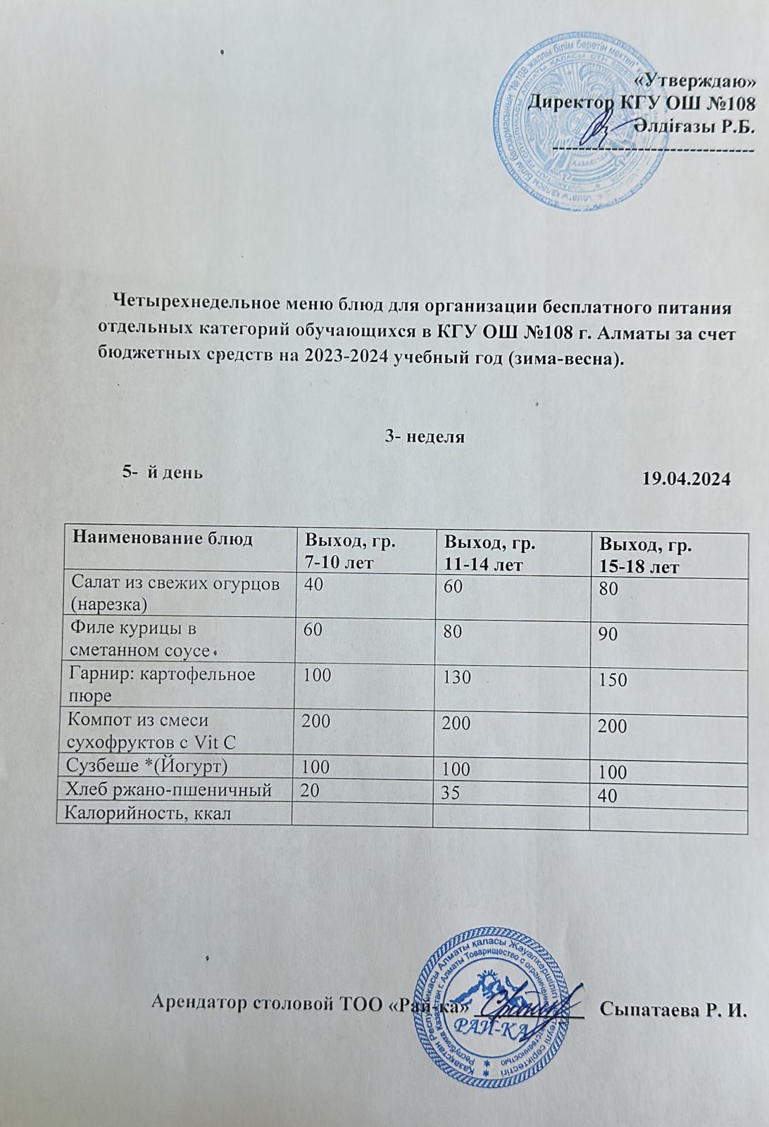 Ас мәзірі