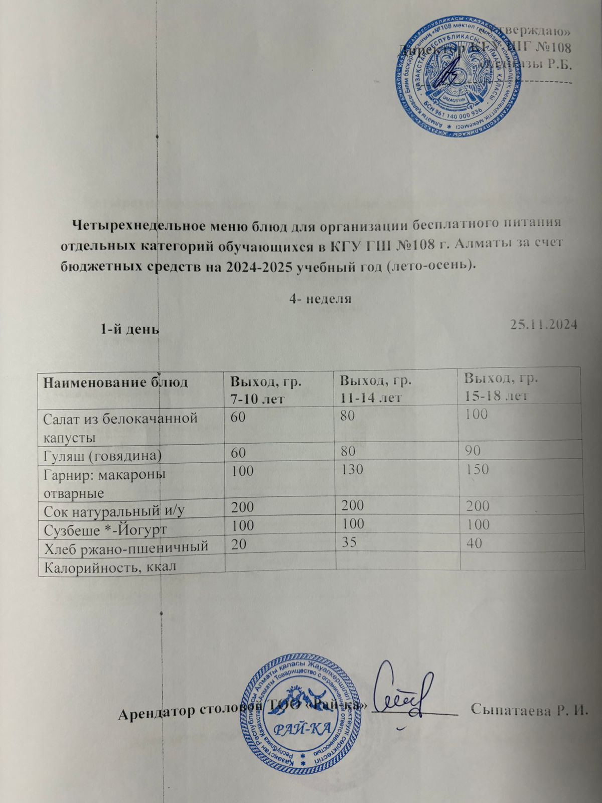 Ас мәзірі
