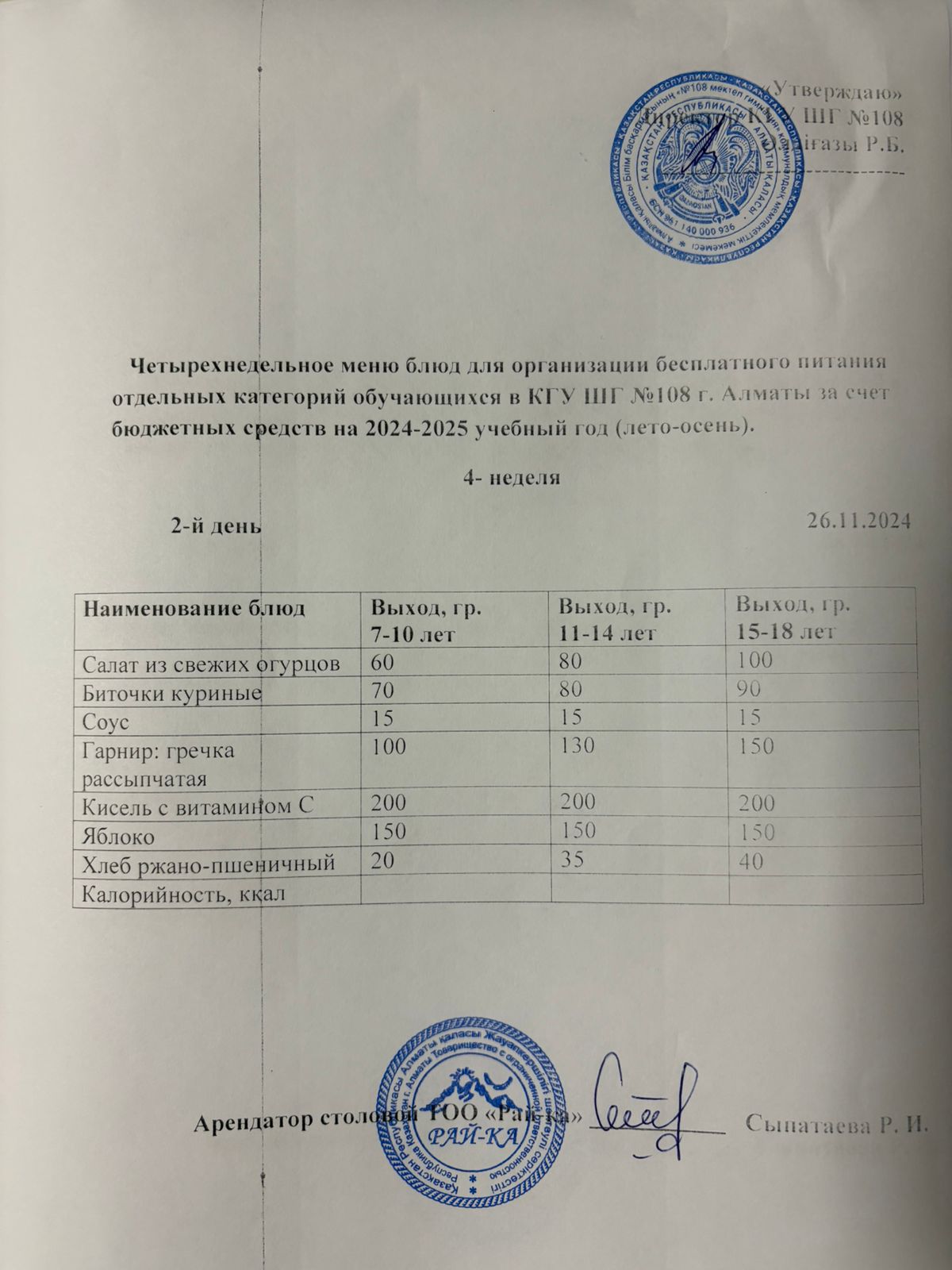 Ас мәзірі