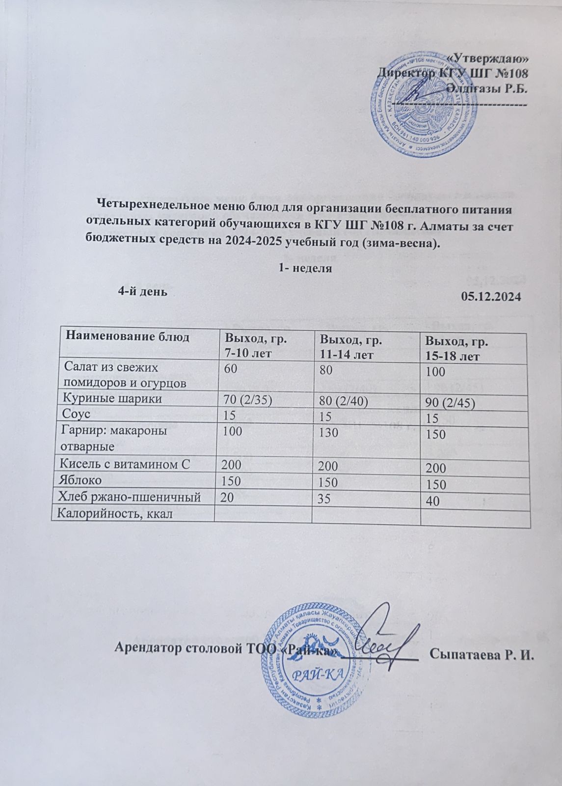Ас мәзірі
