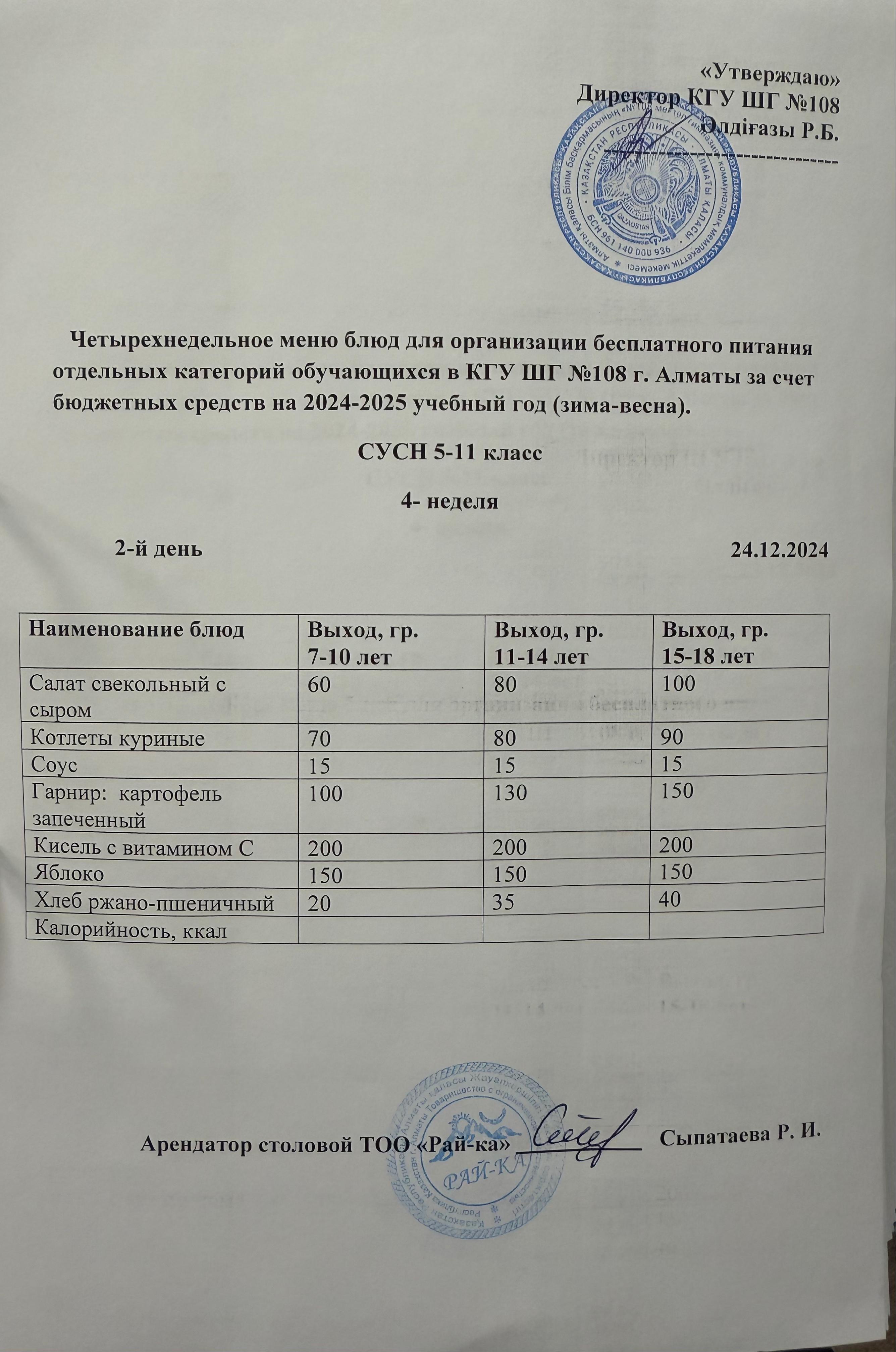 Ас мәзірі
