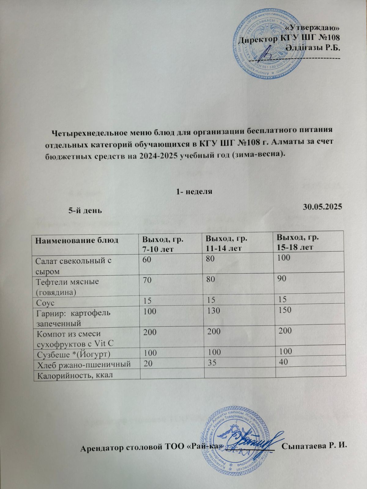 Ас мәзірі